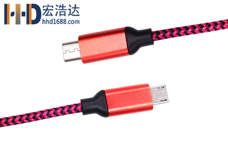 宏浩達(dá)數(shù)據(jù)線廠家的micro USB鋁合金尼龍編織安卓數(shù)據(jù)線新品推薦
